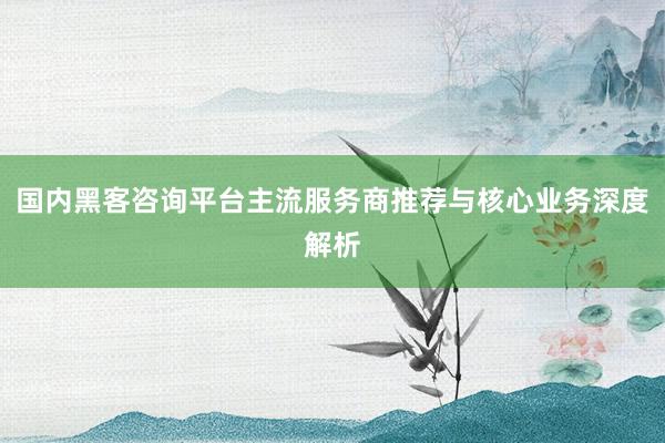 国内黑客咨询平台主流服务商推荐与核心业务深度解析
