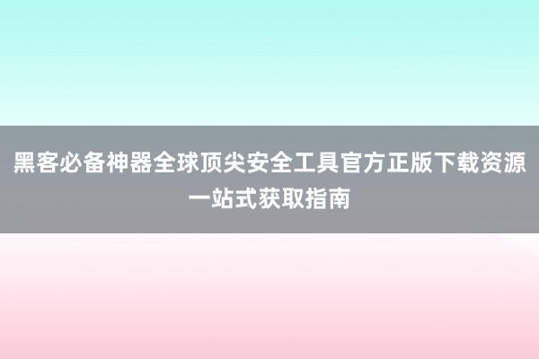 黑客必备神器全球顶尖安全工具官方正版下载资源一站式获取指南